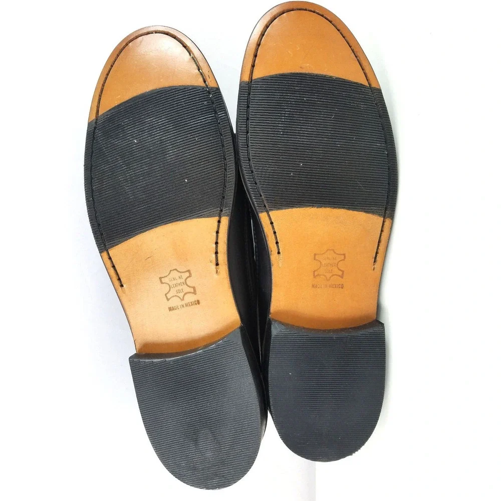 Casual Fridays Mens Brown Black Leather Tassel Loafer Kiltie Shoes‎ Size 8.5 M